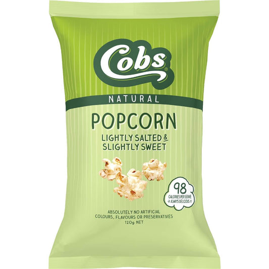 Cobs Natural Popcorn Lightly Salted Slightly Sweet 120g