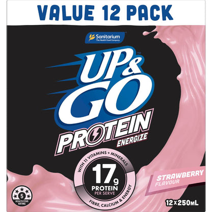 Up&Go Protein Energize Liquid Breakfast Strawberry 250mL x 12 pack