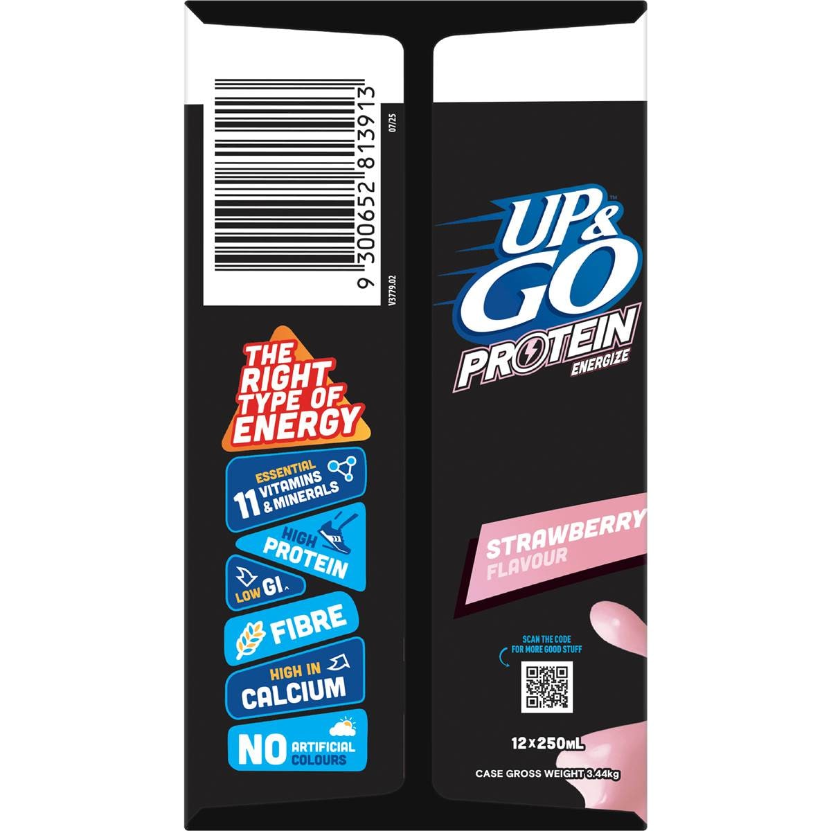 Up&Go Protein Energize Liquid Breakfast Strawberry 250mL x 12 pack