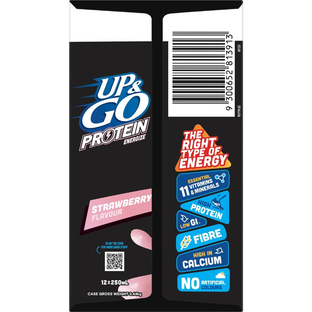Up&Go Protein Energize Liquid Breakfast Strawberry 250mL x 12 pack
