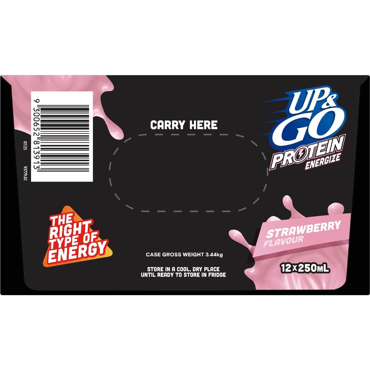 Up&Go Protein Energize Liquid Breakfast Strawberry 250mL x 12 pack