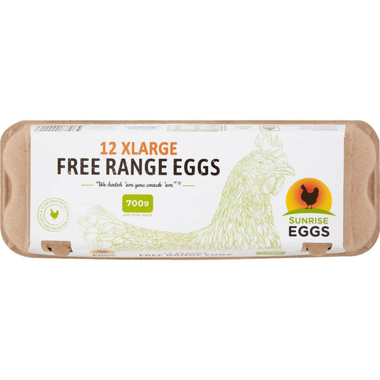 Sunrise Eggs 12 Pack Extra Large Free Range Eggs 700g