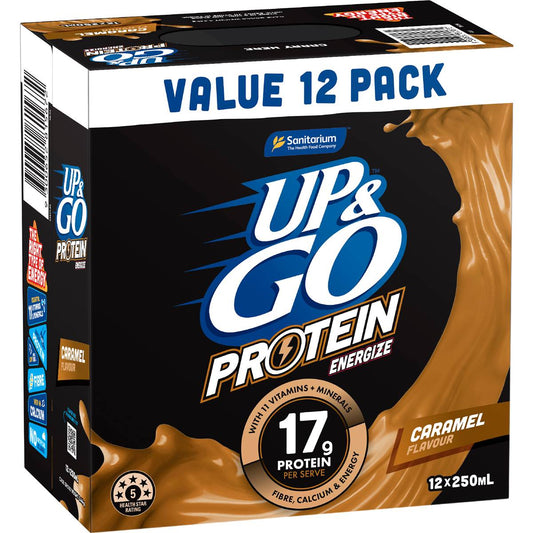 Up&Go Protein Energize Liquid Breakfast Caramel 250mL x 12 pack