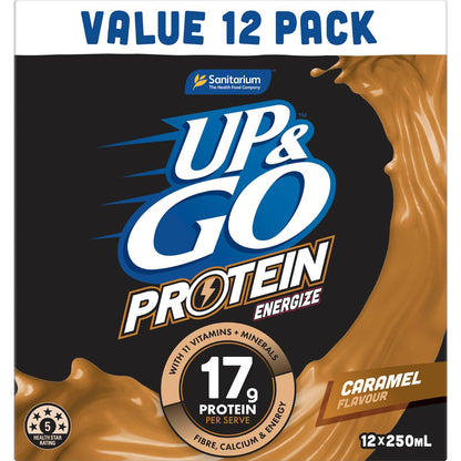 Up&Go Protein Energize Liquid Breakfast Caramel 250mL x 12 pack