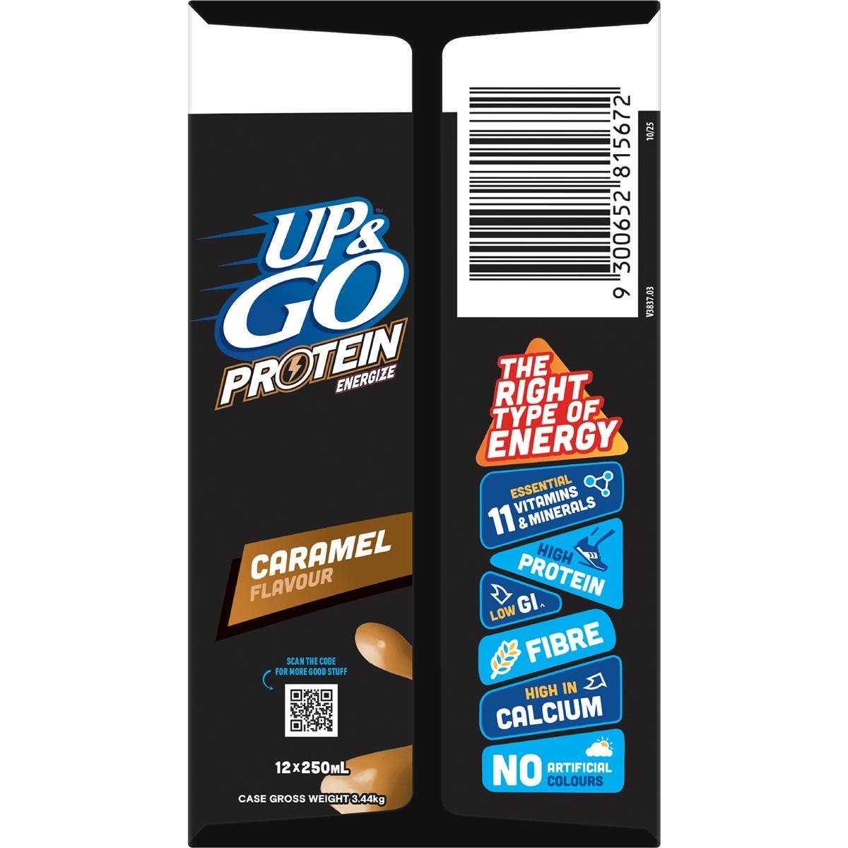 Up&Go Protein Energize Liquid Breakfast Caramel 250mL x 12 pack