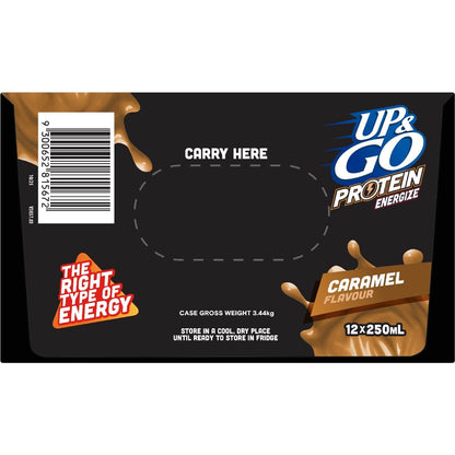 Up&Go Protein Energize Liquid Breakfast Caramel 250mL x 12 pack