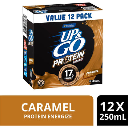 Up&Go Protein Energize Liquid Breakfast Caramel 250mL x 12 pack