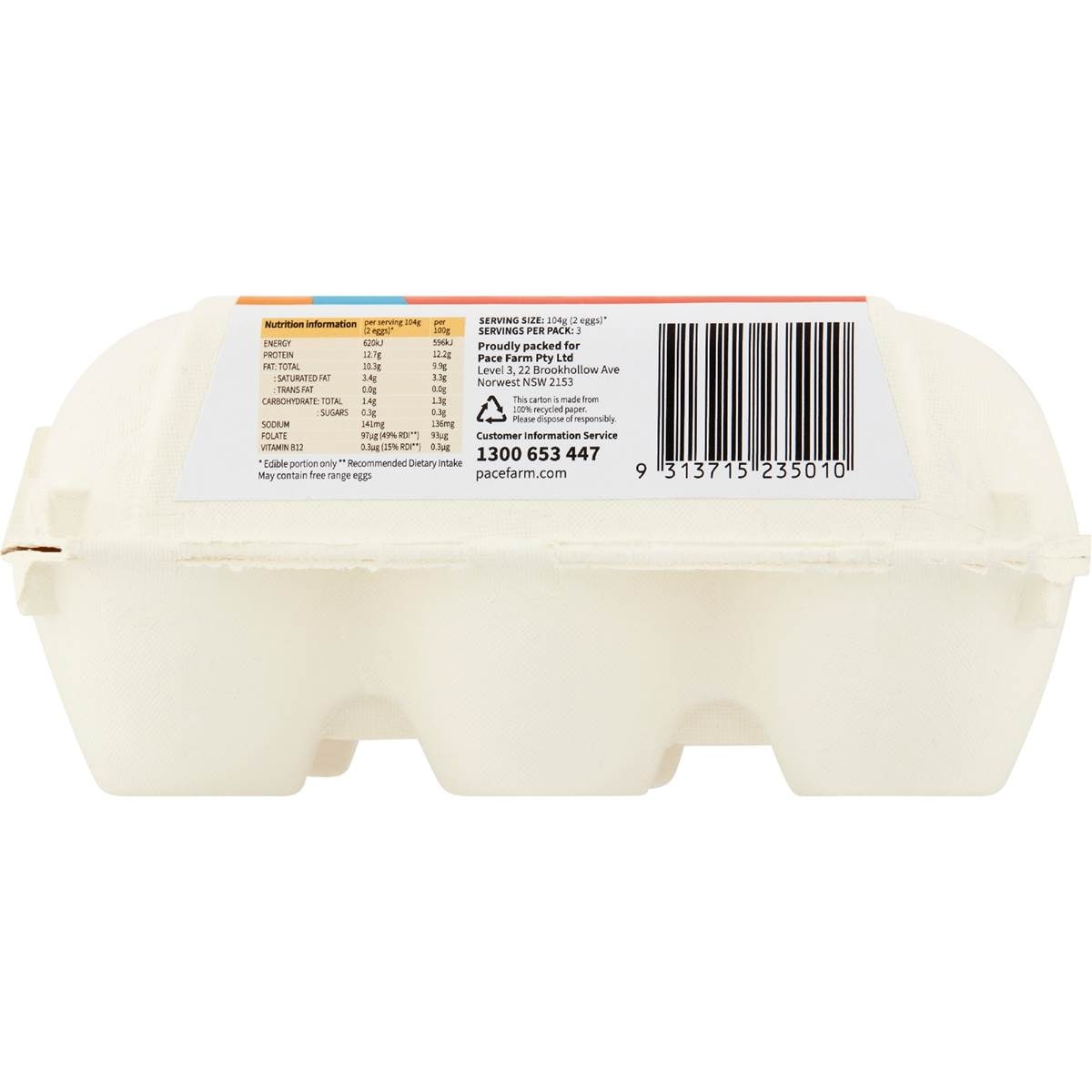 Pace Farm 6 Pack For Everyone Large Barn Laid Eggs 350g