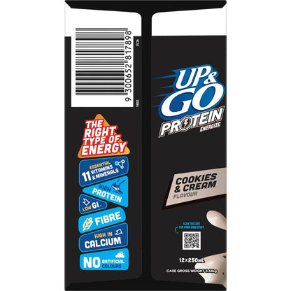 Up&Go Protein Energize Liquid Breakfast Cookies & Cream 250mL x 12 pack
