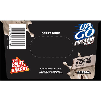 Up&Go Protein Energize Liquid Breakfast Cookies & Cream 250mL x 12 pack