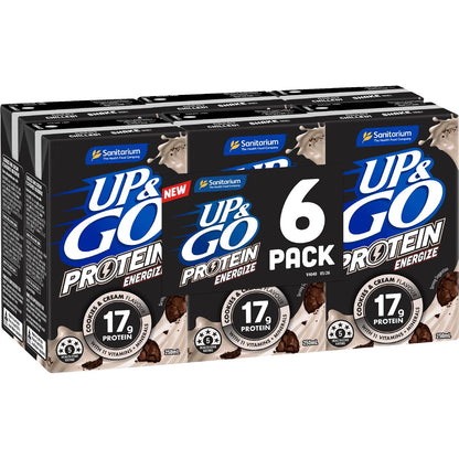 Up&Go Protein Energize Cookies & Cream Liquid Breakfast 250mL x 6 pack