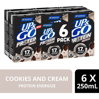 Up&Go Protein Energize Cookies & Cream Liquid Breakfast 250mL x 6 pack