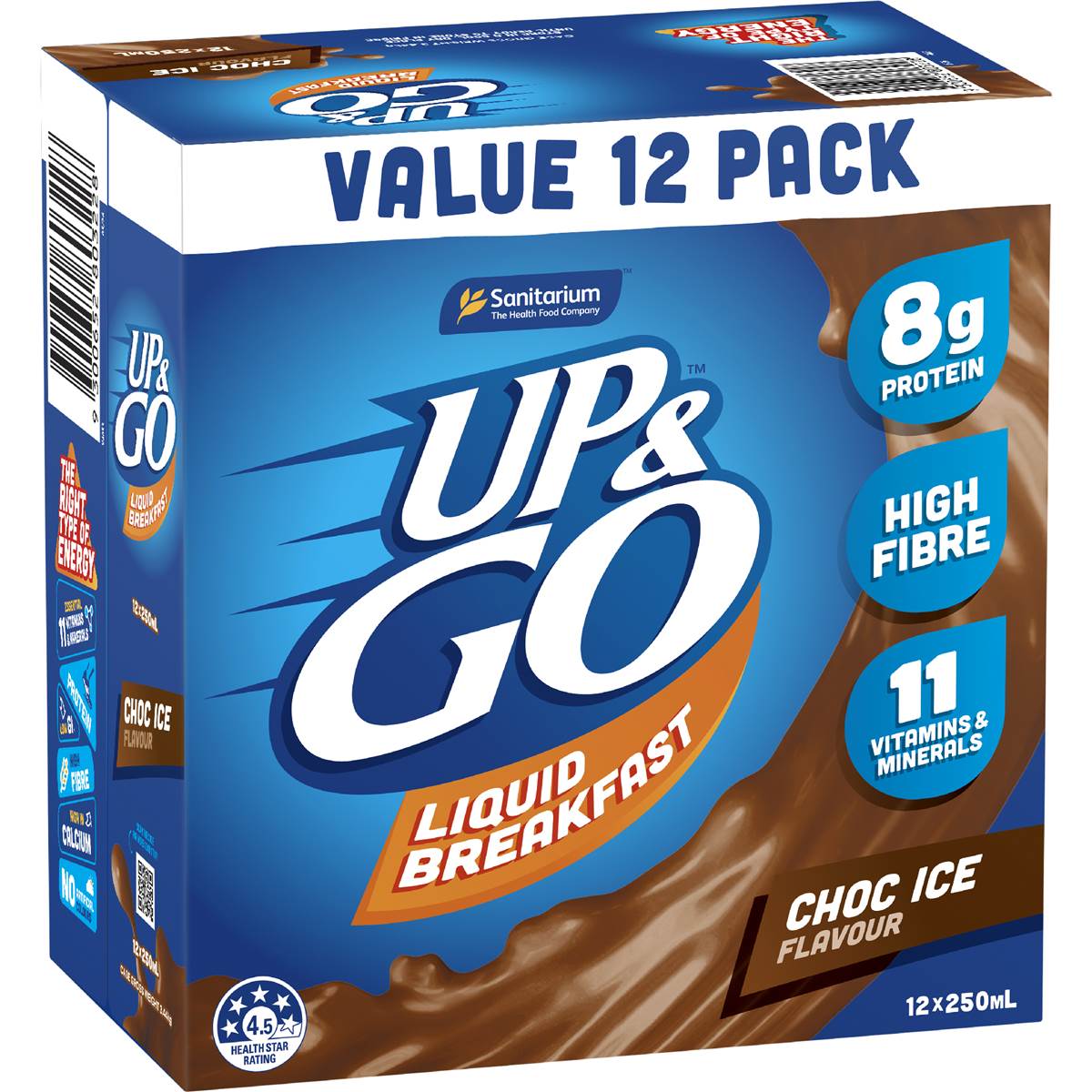 Up&Go Liquid Breakfast Choc Ice 250mL x 12 pack