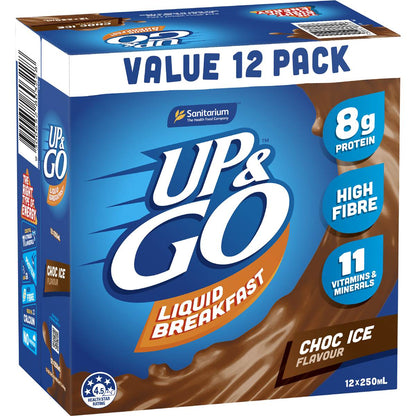 Up&Go Liquid Breakfast Choc Ice 250mL x 12 pack