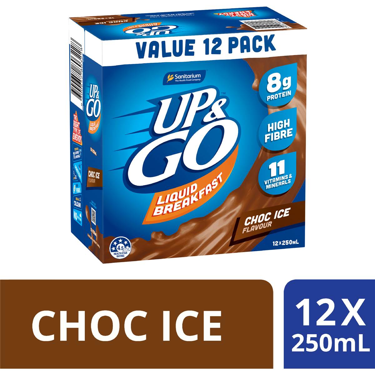 Up&Go Liquid Breakfast Choc Ice 250mL x 12 pack