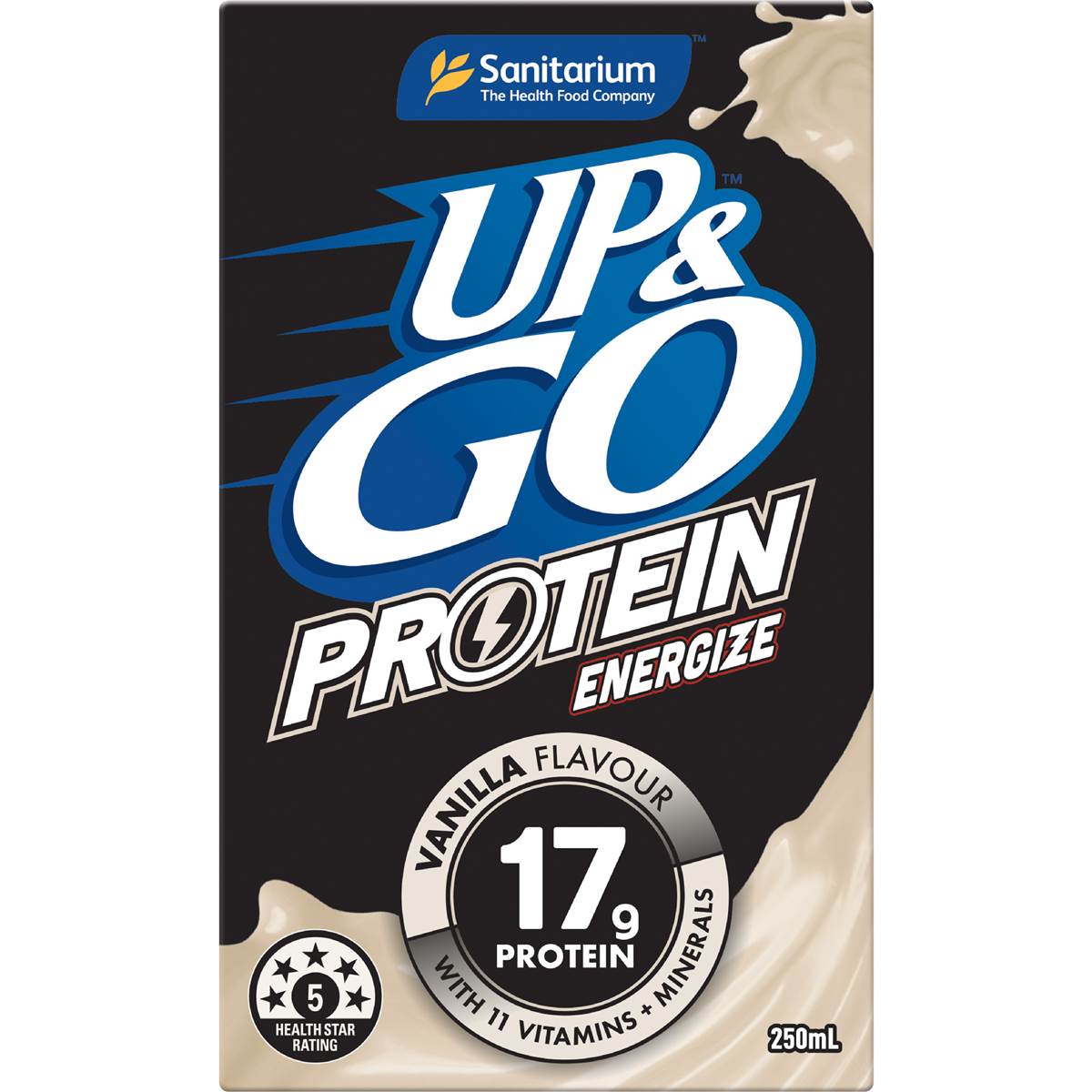 Up&Go Protein Energize Liquid Breakfast Vanilla 250mL x 6 pack