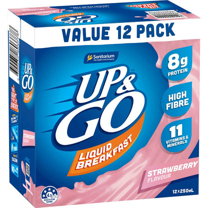 Up&Go Liquid Breakfast Strawberry 250mL x 12 pack