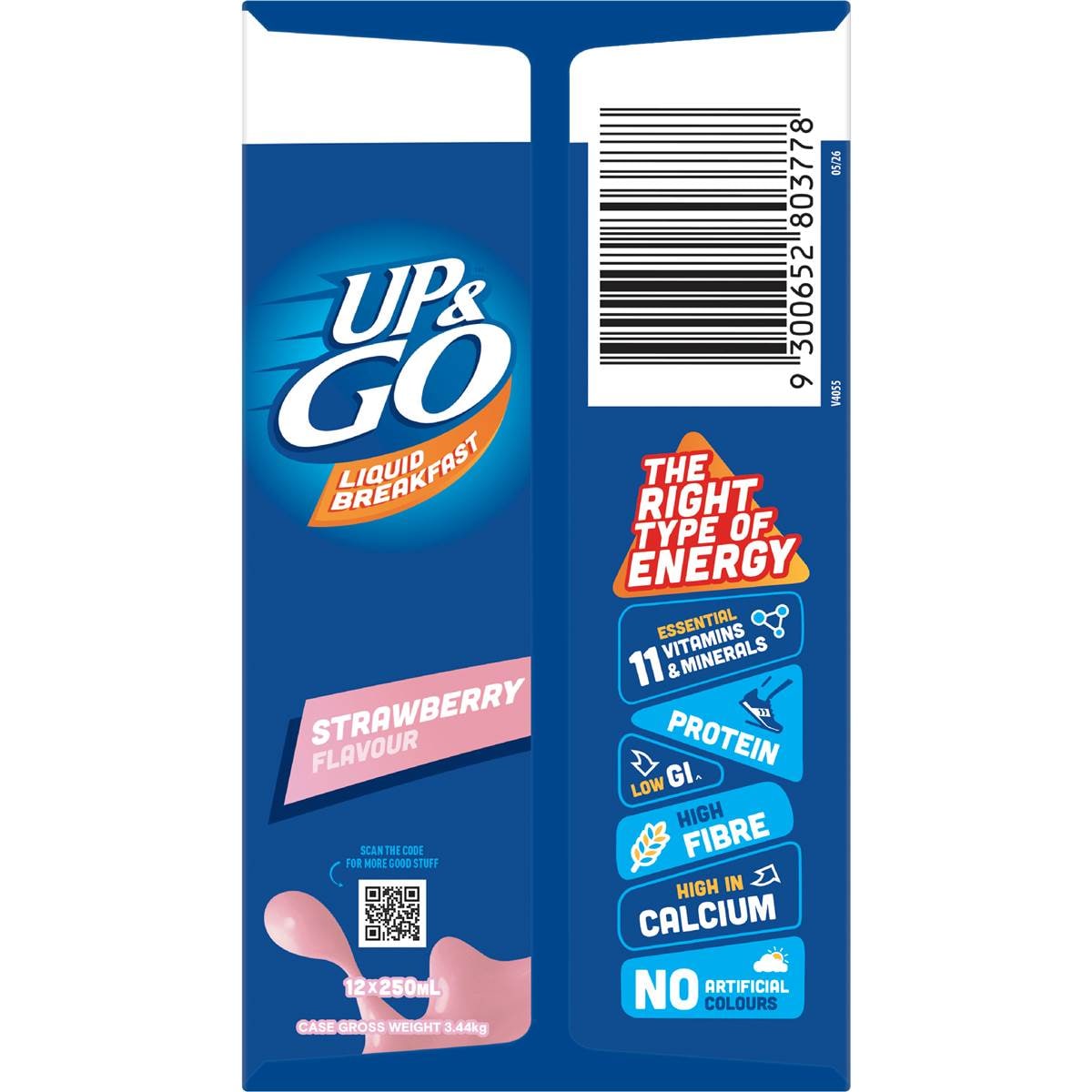 Up&Go Liquid Breakfast Strawberry 250mL x 12 pack