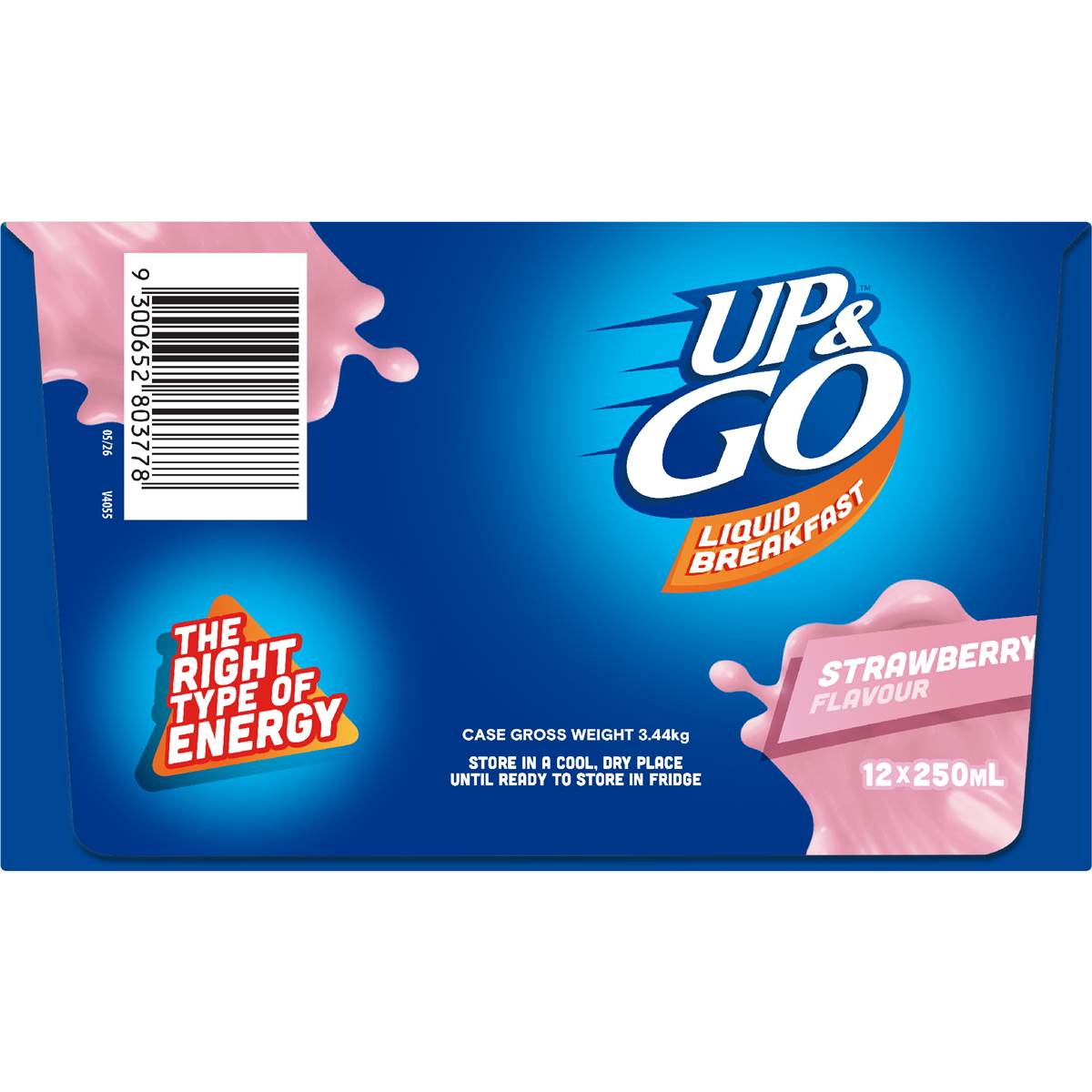 Up&Go Liquid Breakfast Strawberry 250mL x 12 pack
