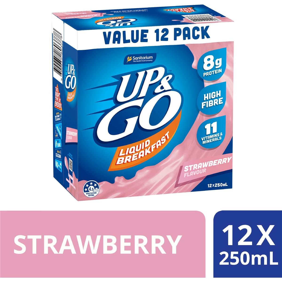 Up&Go Liquid Breakfast Strawberry 250mL x 12 pack
