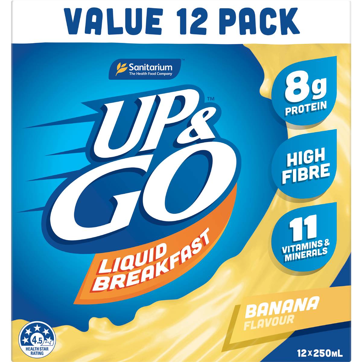 Up&Go Liquid Breakfast Banana 250mL x 12 pack