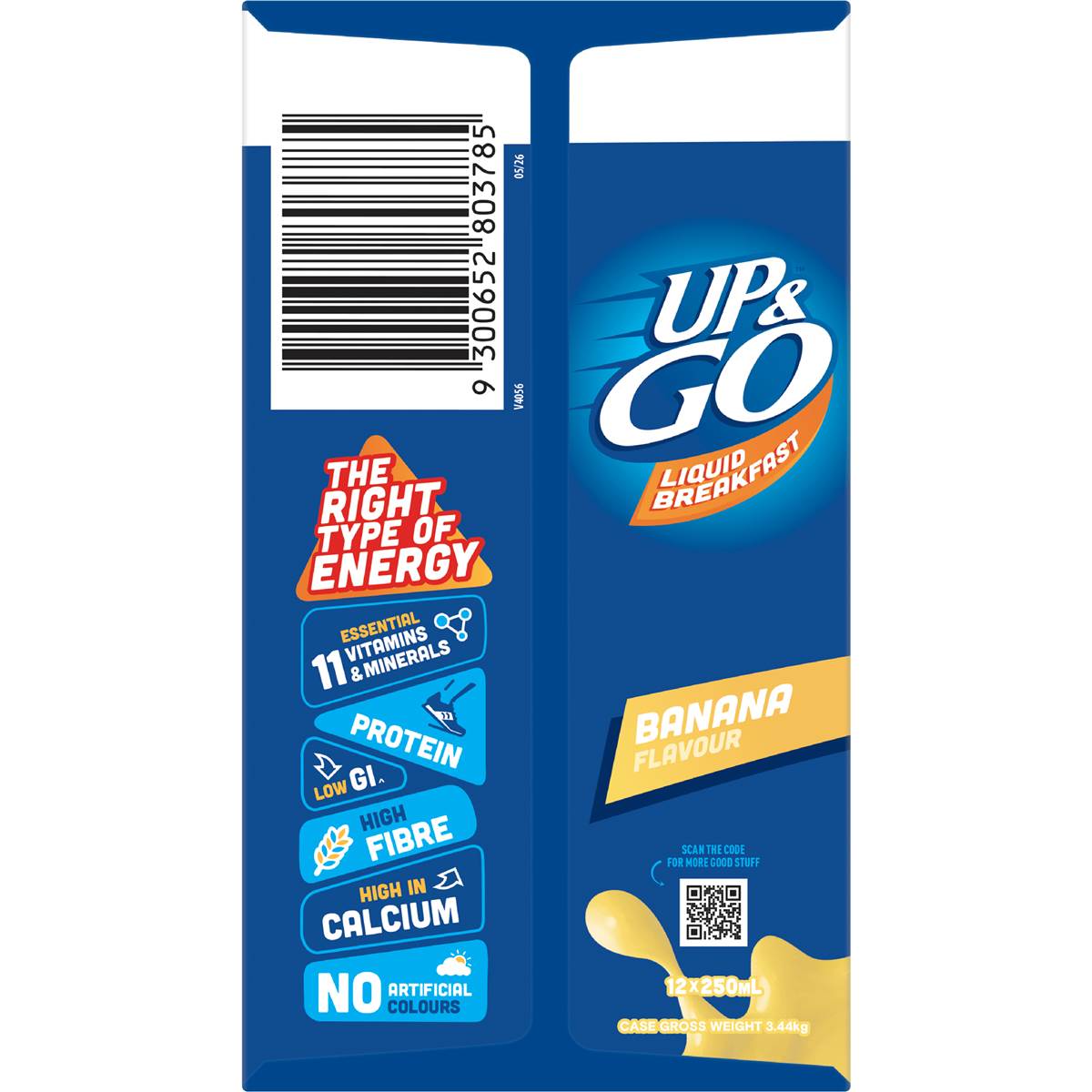 Up&Go Liquid Breakfast Banana 250mL x 12 pack