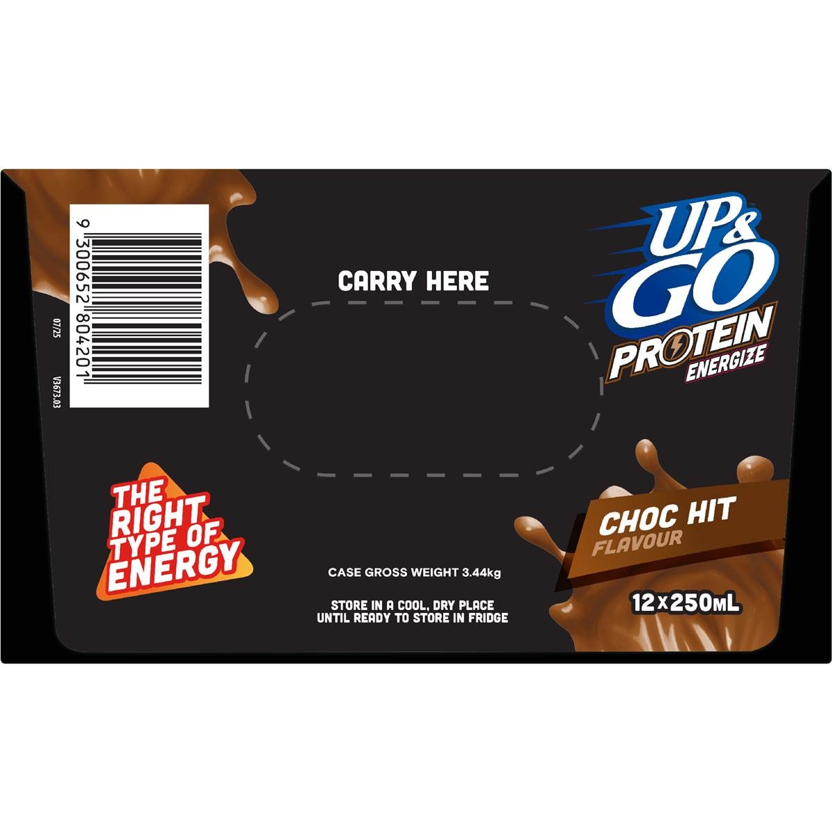 Up&Go Protein Energize Liquid Breakfast Choc 250mL x 12 pack