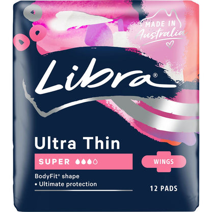 Libra Ultra Thins Pads Wings Super 12 pack