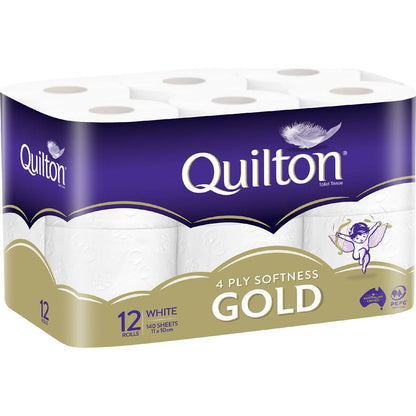 Quilton Gold 4 Ply Toilet Paper 12 pack