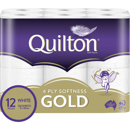 Quilton Gold 4 Ply Toilet Paper 12 pack