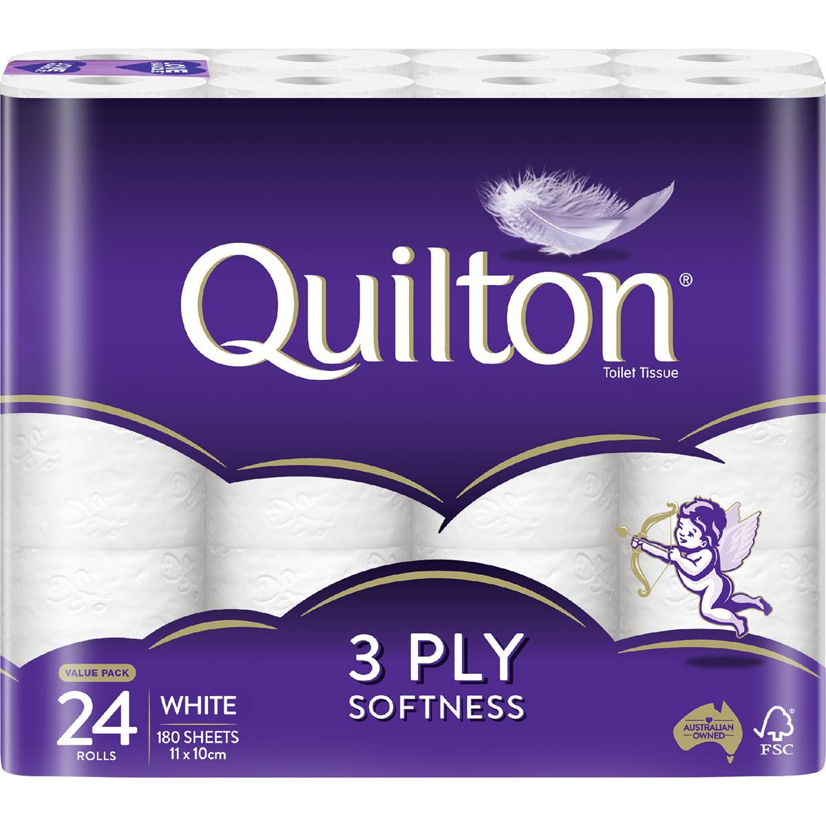 Quilton White 3 Ply Toilet Paper 24 pack