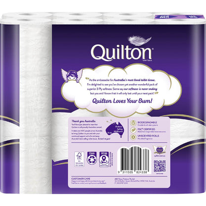 Quilton White 3 Ply Toilet Paper 24 pack