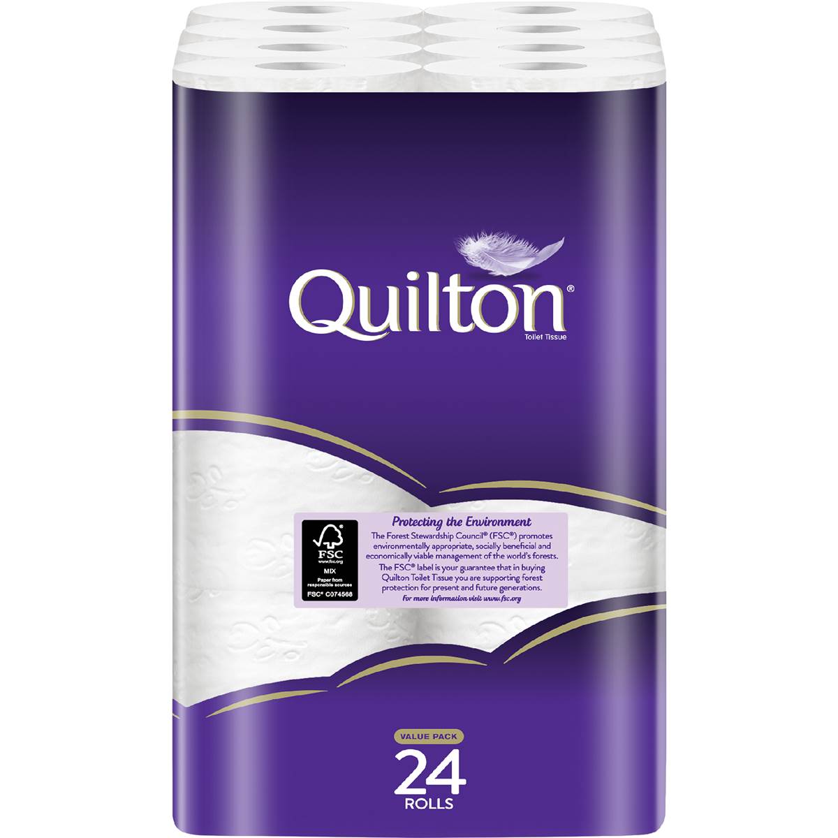 Quilton White 3 Ply Toilet Paper 24 pack