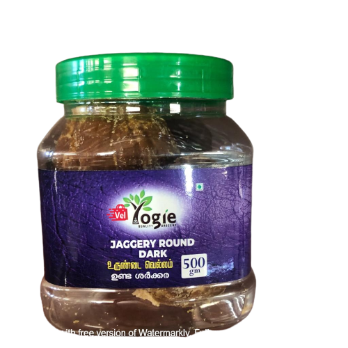 Yogie_Jaggery_Round_Dark_500G